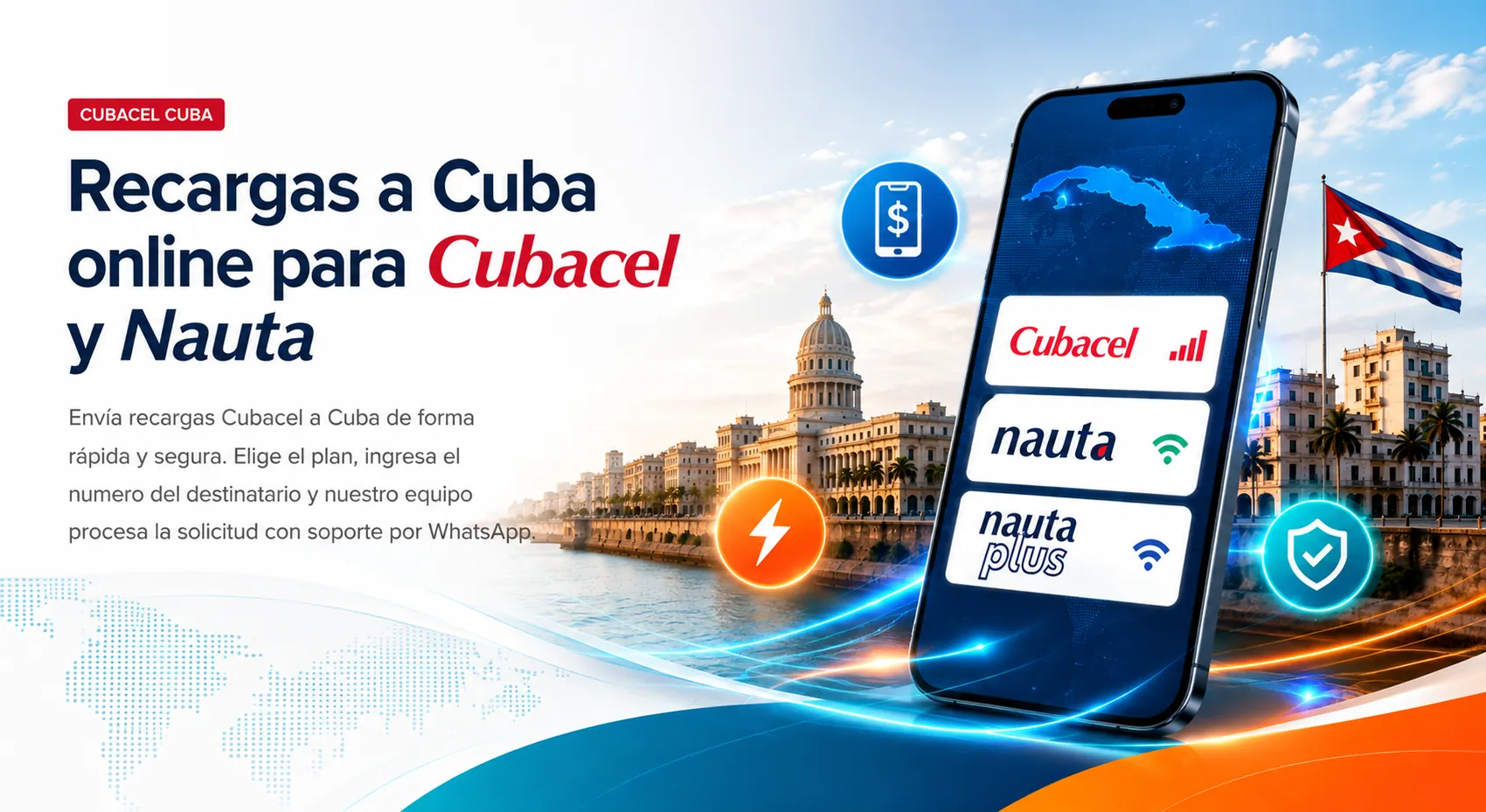Recargas a Cuba online para Cubacel y Nauta: elige el plan, ingresa el número del destinatario y recibe soporte por WhatsApp - TodoenKsa