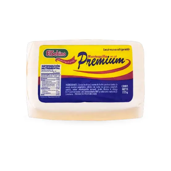 Mantequilla Premium El Sabino con sal (225g)