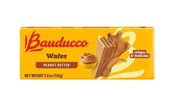 Wafer de mantequilla de maní Bauducco (142g)