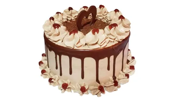Cake de merengue de chocolate, relleno con crema de chocolate