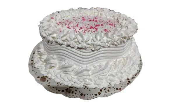 Cake de merengue de vainilla, relleno con crema de vainilla