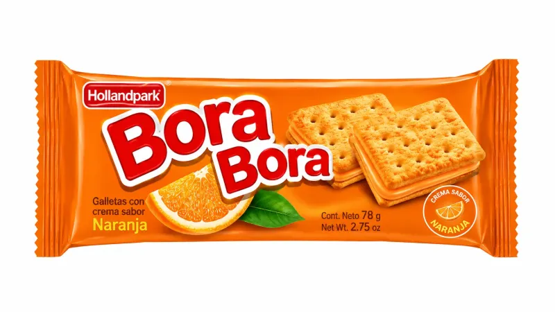 Galletas Bora Bora con crema de naranja (78g)