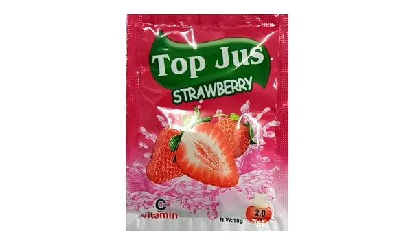 Refresco en polvo Top Jus sabor Fresa (10g)