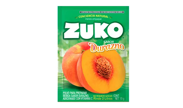 Refresco Zuko sabor Durazno (Rinde 2Lt)