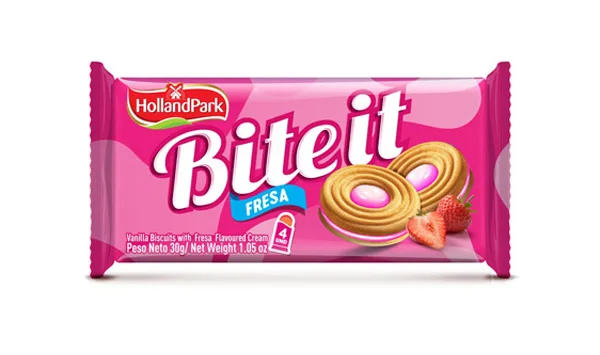 Galletas Bite It Hollandpark sabor fresa (30g)